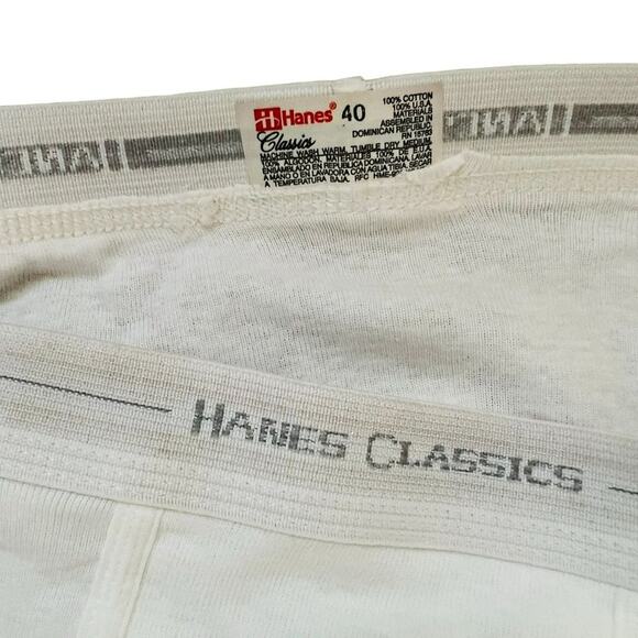 Vintage 90s Hanes Classics Mens Briefs Tighty Whities Underwear Size 40 - Picture 2 of 4